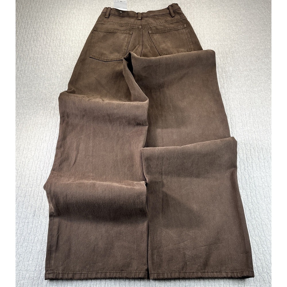 ZARA New With Tags Baggy Wide Leg Women (0) extreme rare crossover zipper Jeans